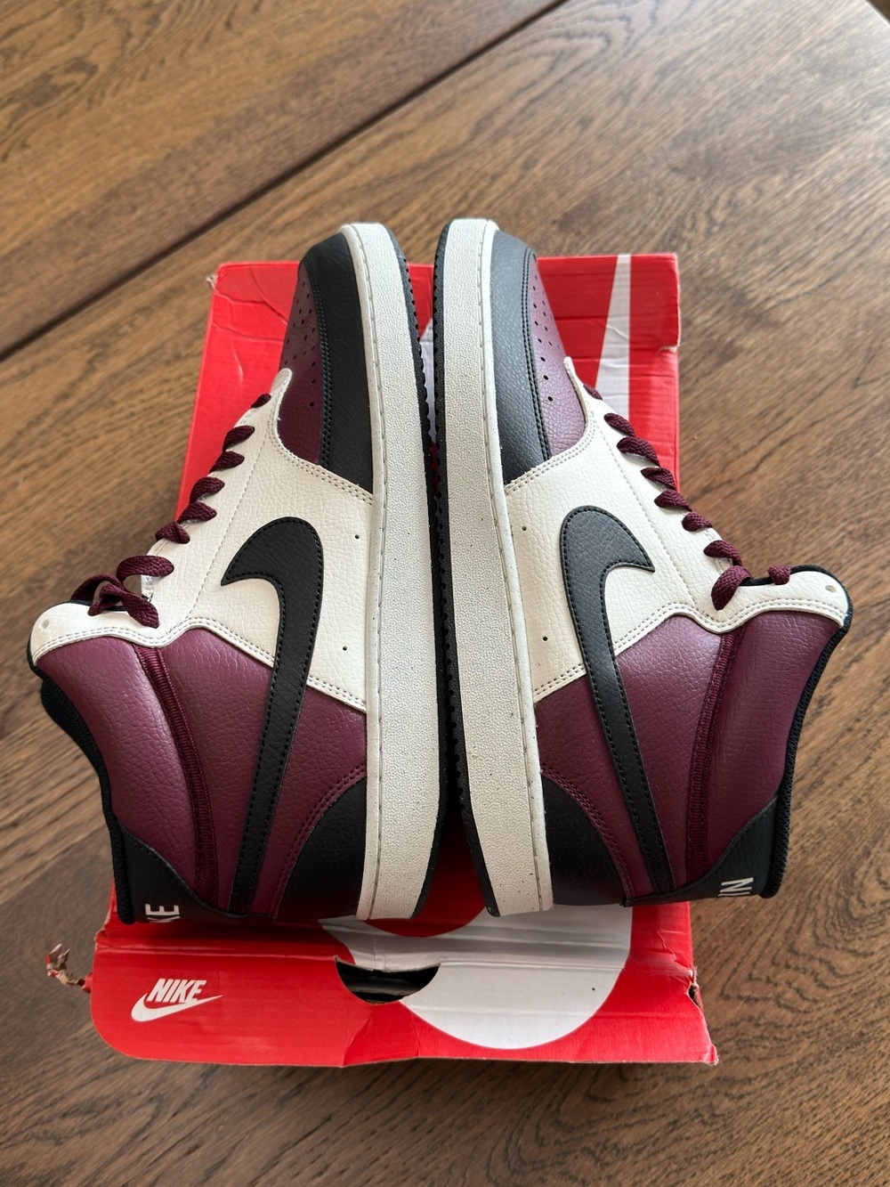 Nike Court Vision Mid Dark Beetroot-Black-Sail Cream Men's Sz 11 DN3577-600